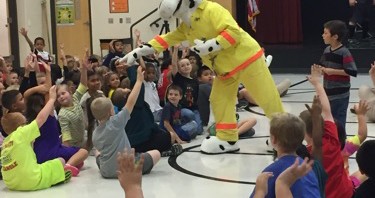 Helmet High Five Students